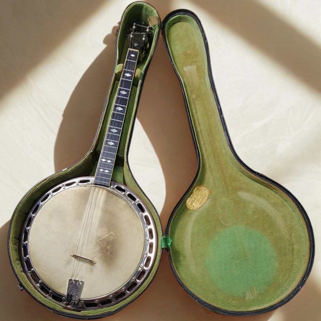 Vintage 1920s S.S. Stewart "Wondertone" 19-Fret Tenor Banjo with Original Case