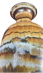 Vintage Ross & Glenn Spangler California Studio Art Pottery Vase - "Earth Stripe" Agate Glaze
